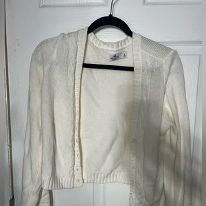 Hollister button down white sweater. Size L